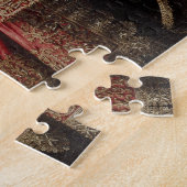 Puzzle Un épagneul posé sur un coussin brodé (Côté)