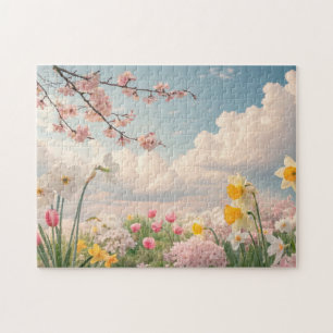Puzzle Un fond floral printanier