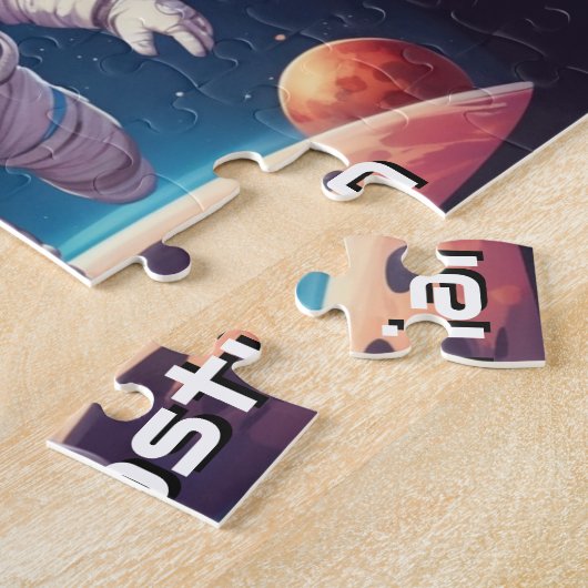 Puzzle Un garçon astronaute explorant l'espace Personnali (Côté)