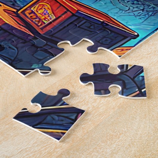 Puzzle Un garçon rencontre un dragon dans un monde dystop (Côté)