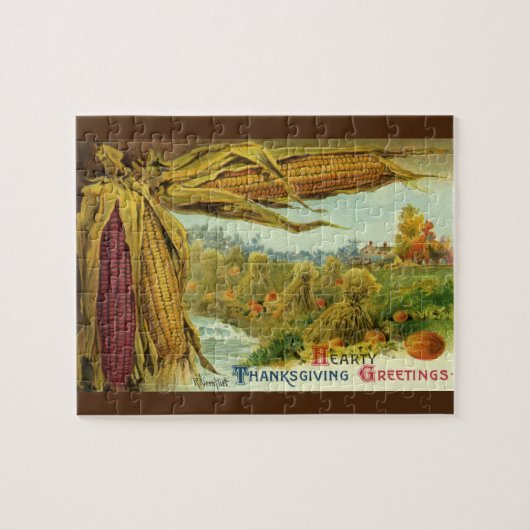 Puzzle Un grand Thanksgiving ; Corn indien et Haystaches (Horizontal)