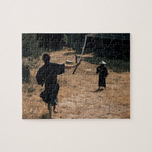 Puzzle Un guerrier samouraï attaque avec une épée (Horizontal)