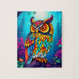Puzzle Un hibou pour enfants magique et multicolore