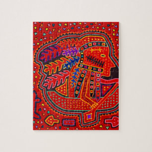 Puzzle Un Indien Kuna en canoë