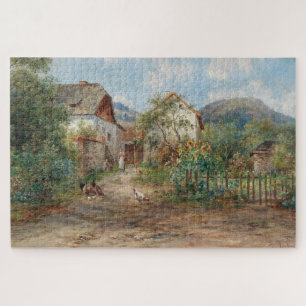 Puzzle Un jardin rustique en fleurs à la campagne