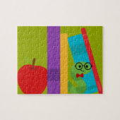 Puzzle Un joli bouquineur avec un design enfant pomme (Horizontal)