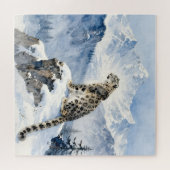 Puzzle Un léopard des neiges sur un pic enneigé (Horizontal)