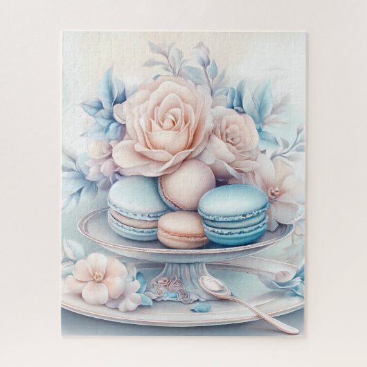 Puzzle Un Macaron bleu et rose doux (Vertical)