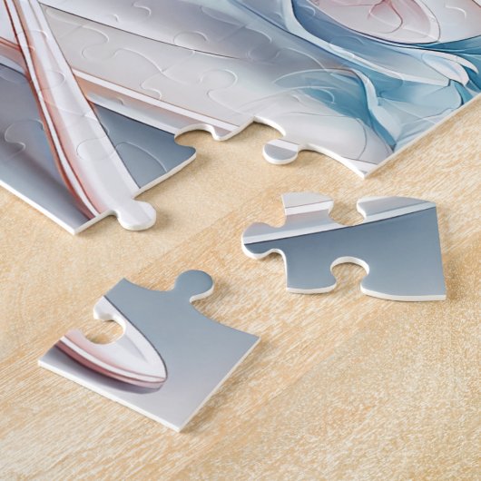 Puzzle Un Macaron bleu et rose doux (Côté)