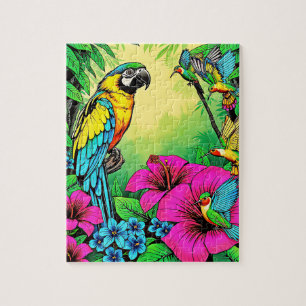 Puzzle Un macaw aux couleurs brillantes pour les enfants