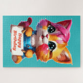 Puzzle Un marrant chaton d'anniversaire (Horizontal)