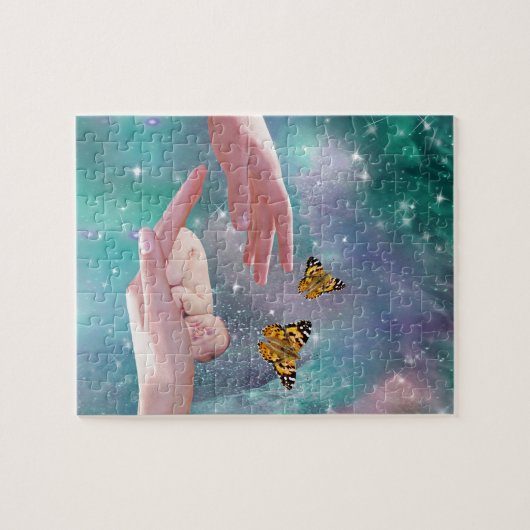 Puzzle Un mignon bébé dans un imaginaire à la main (Horizontal)