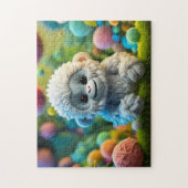 Puzzle Un mignon bébé Yeti fait de fil (Vertical)