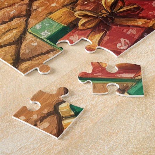 Puzzle Un mignon chien errant dormant sous un sapin de No (Côté)