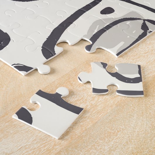 Puzzle Un mignon ours, un motif sans couture dessiné à la (Côté)