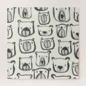 Puzzle Un mignon ours, un motif sans couture dessiné à la (Vertical)