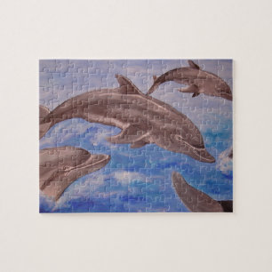 Puzzle Un morceau de dauphins de saut