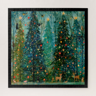 Puzzle Un Noël de conte de fées enchanteur en forêt