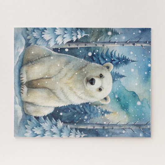 Puzzle Un ours polaire en hiver (Horizontal)