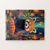 Puzzle Un panda rouge assis dans une forêt enchanteresse (Horizontal)