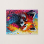 Puzzle Un panda rouge brillant avec fourrure fractale (Horizontal)