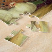 Puzzle Un paon, colombes, poulets et un geai en parc (Côté)