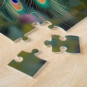 Puzzle Un paon coloré et des fleurs (Côté)