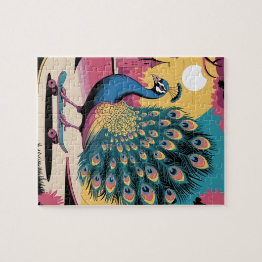 Puzzle Un paon de skateboard (Horizontal)