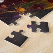 Puzzle Un paon or et bleu (Côté)