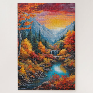 Puzzle Un paysage aux tons automnaux