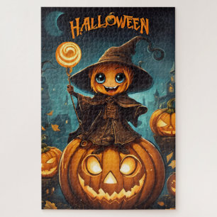 Puzzle Un petit épouvantail d'Halloween