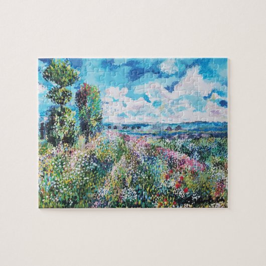Puzzle Un pré inspiré par Claude Monet pour les peupliers (Horizontal)