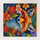 Puzzle Un Renard et Fleurs (Horizontal)