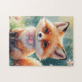 Puzzle Un renard mignon et un arc rose (Horizontal)