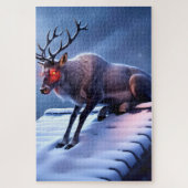 Puzzle Un renne effrayant sur le toit ! (Vertical)