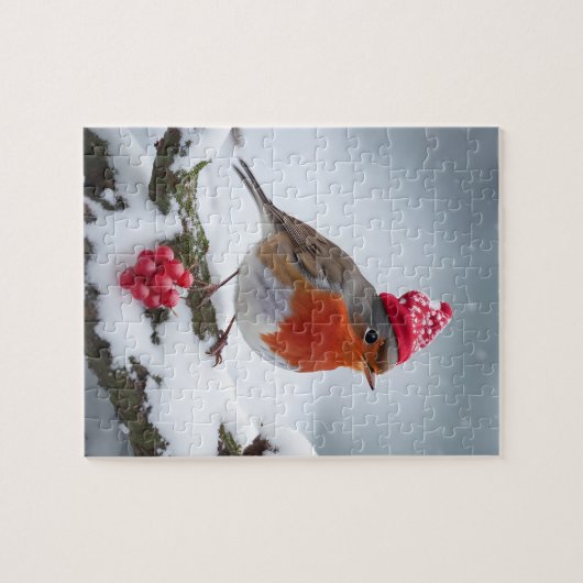 Puzzle Un Robin de Noël (Horizontal)