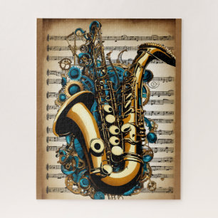 Puzzle Un saxophone, style steampunk