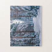 Puzzle Un sentier neigeux dans la forêt (Vertical)