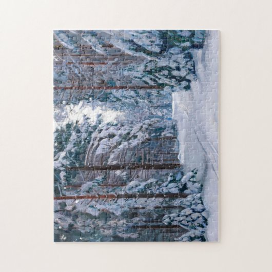 Puzzle Un sentier neigeux dans la forêt (Vertical)