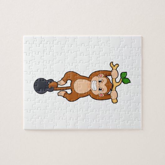 Puzzle Un singe à l'entraînement de force avec Dumbbell (Horizontal)