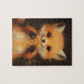 Puzzle Un super mignon bébé renard rouge mangeant spaghet (Horizontal)