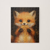 Puzzle Un super mignon bébé renard rouge mangeant spaghet (Vertical)