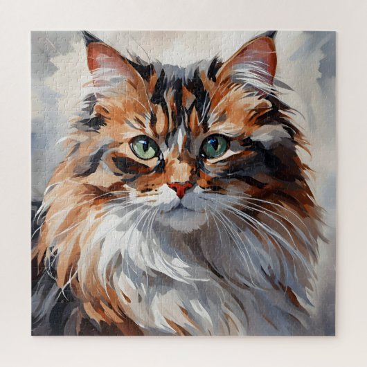 Puzzle Un tableau d'un portrait de chat. (Vertical)