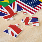 Puzzle Un tas de drapeaux du monde (Côté)