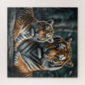 Puzzle Un tigre avec son petit (Horizontal)