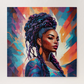 Puzzle Une Africaine Américaine Les cheveux dans la couro