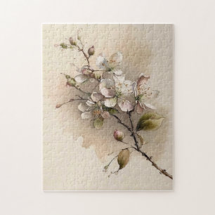 Puzzle Une aquarelle à branches de fleurs de cerisier