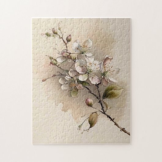 Puzzle Une aquarelle à branches de fleurs de cerisier (Vertical)