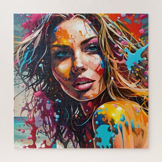 Puzzle Une belle femme à la plage (Vertical)