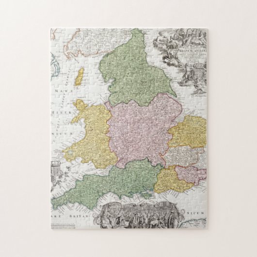 Puzzle Une carte de l'Angleterre | 1760 (Vertical)
